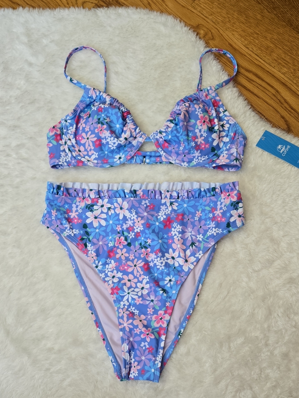 Cupshe Floral Bikini Set, Womens Medium